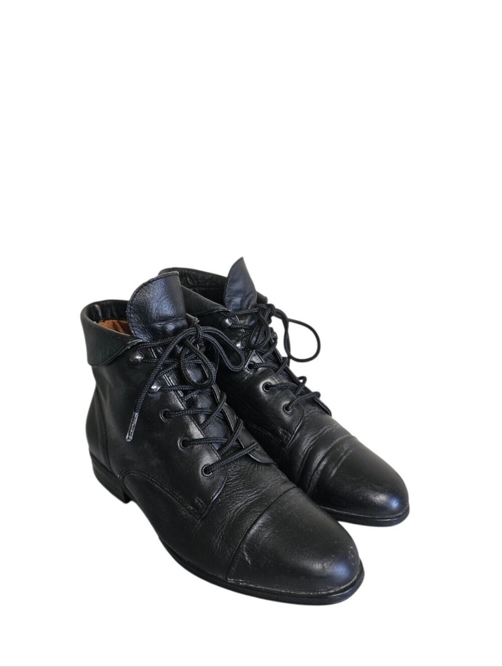 Vintage Maine Woods Black Leather Boots Women's Sz 6 Pixie Granny USA